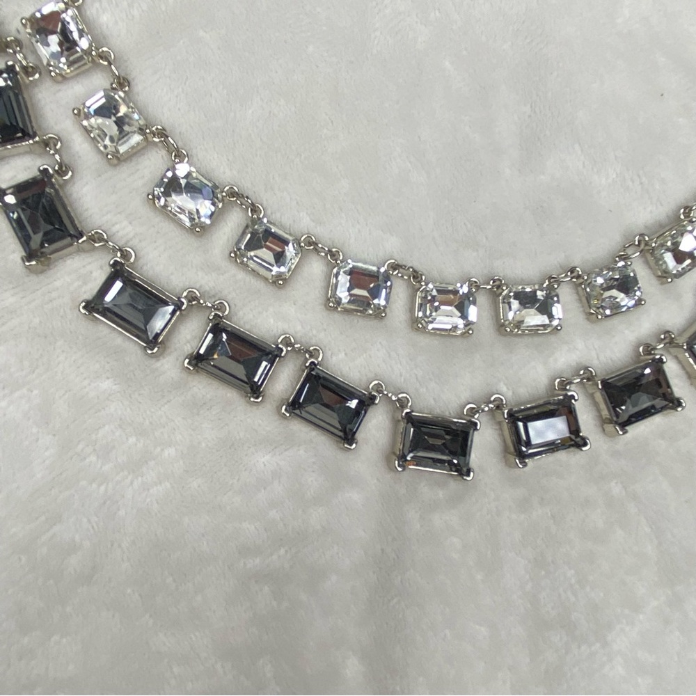 Loft Double Strand Rectangle Rhinestone Statement… - image 4